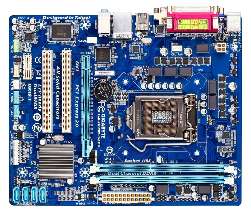 Motherboard LGA 1155 Gigabyte H61M-S2PV مادربرد گیگابایت